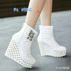R2Paris Wedges Boots Ricros Putih