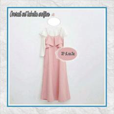 Rahayu Overall Set Labella Woolpeach Setelan Gamis Muslimah Warna Pink