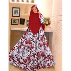 Raina Shope - syar'i monalisa / busana muslim wanita - maroon motif