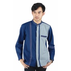 Raindoz Baju Koko /Pakaian Muslim Pria Casual Blue Comb RDHx050