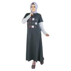 Raindoz Long Dress/Baju Muslim Wanita Raindoz RKK 099 Abu Kombinasi