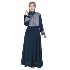 Raindoz Pakaian Muslim Wanita/Gamis RLNx079 Biru Dongker