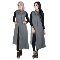 Raindoz Pakaian Muslim Wanita /Outer /Gamis RKO-021 Dark Grey