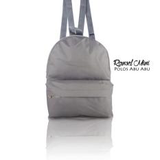 Raisya Tas Fashion Ransel Mini Canvas Polos - Grey