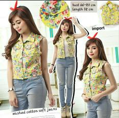 RAJA BAJU - Rompi Jeans Florenia / Florenia Vest Jeans / Atasan Jeans