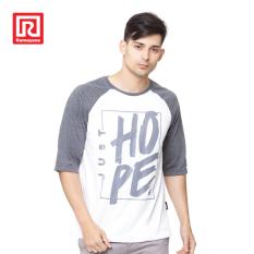 Ramayana - AR89 - Kaos T-shirt Raglan Hope Printed Putih/Abu