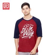 Ramayana - AR89 - Kaos T-shirt Raglan Own Way Printed Merah/Biru