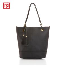 Ramayana - iMaroon - Tas Bahu Wanita Kombinasi Tassel Kulit Prada Hitam
