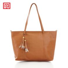 Ramayana - iMaroon - Tas Bahu Wanita Kombinasi Tassel Straight Line Kulit Prada Cokelat