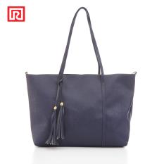 Ramayana - iMaroon - Tas Bahu Wanita Kombinasi Tassel Straight Line Kulit Prada Navy