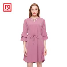Ramayana - JJ Casual - Dress Midi Kerah-V Silang