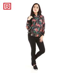 Ramayana - JJ Jeans - Jaket Bomber Wanita Floral Parasut Hitam