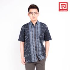 Ramayana - Rama Batik - Kemeja Batik Printed Lengan Pendek Katun Navy – Batik Rama (07972413)