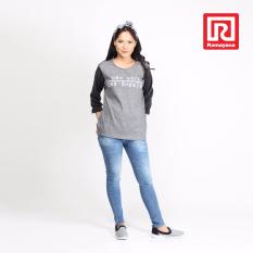 Ramayana - Sarai - Blouse Remaja Rajut Ny-La Kombinasi Lengan Ikat Abu Tua - Sarai (07972608)