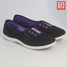 Ramayana - World Star - Sepatu Kasual Slip-On Wanita Flat Shoes Kanvas Motif - World Star 07970600 (36)