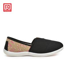 Ramayana - Worldstar - Sepatu Slip On Wanita Polos Variasi Zodiak Hitam/Cream