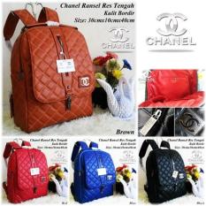 Ransel Channel Res Tengah Super (Kulit Bordir Lembut Bukan Yg Kasar Seperti Di Pasaran)