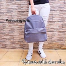 RANSEL KANVAS POLOS UKURAN MINI/KECIL HARGA GROSIR (ABU-ABU)