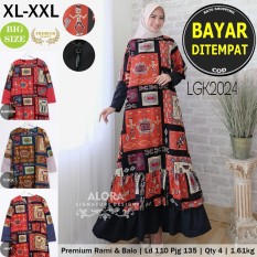 RATU SHOPPING Gamis lgk2038 rami balotelly gamis motif batik gamis motif bunga/ gamis busui / gamis bumil / gamis jumbo / gamis big size / gamis plush size / gamis pesta / gamis harian / gamis fashion / gamis trendy