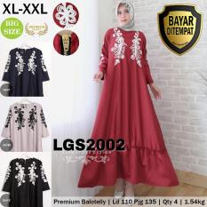 RATU SHOPPING Gamis lgs2002 balotelly XL XXL Super jumbo besar polos / gamis motif / pesta balotelly gamis batik gamis motif bunga/ gamis busui / gamis bumil / gamis big size / gamis plush size / gamis pesta / gamis harian / gamis fashion / gamis trendy