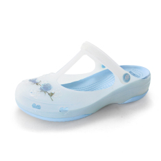 Lei Biya Sandal Model Crocs Musim Semi dan Musim Panas Sepatu Wanita Pantai Sol Tebal (Light Blue)