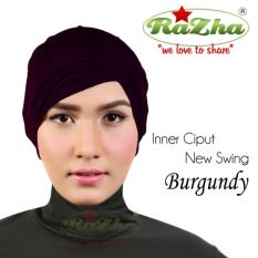 Razha Inner Ciput Swing Daleman Jilbab Kerut Ala Risty Tagor Burgundy