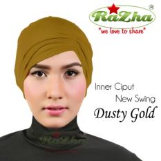 Razha Inner Ciput Swing Daleman Jilbab Kerut Ala Risty Tagor Dusty Gold