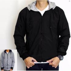 RCH Jaket Parasut Bolak Balik Hitam-Abu Muda