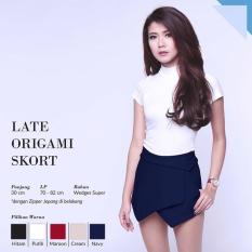 Ready Bawahan Wanita Murah Surabaya Late Origami Skort Navy Wedges Su