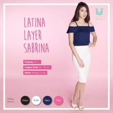 Ready Blouse Wanita Murah Surabaya Latina Layer Sabrina Navy Wedges