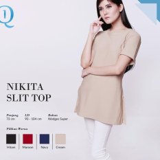 Ready Blouse Wanita Murah Surabaya Nikita Slit Top Cream Wedges Super