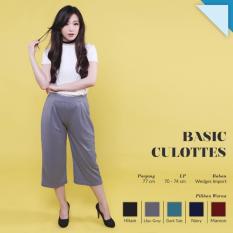 Ready Celana Wanita Murah Surabaya Basic Cullotes Lilac Grey Wedges