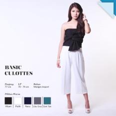 Ready Celana Wanita Murah Surabaya Basic Cullotes White Wedges Import