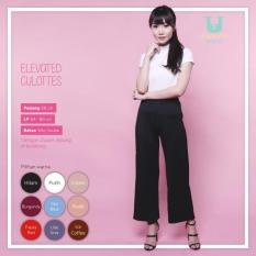 Ready Celana Wanita Murah Surabaya Elevated Culottes Black Silky Scuba