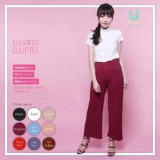 Ready Celana Wanita Murah Surabaya Elevated Culottes Burgundy Silky
