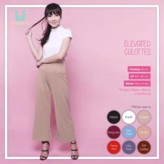 Ready Celana Wanita Murah Surabaya Elevated Culottes Cream Silky Scuba