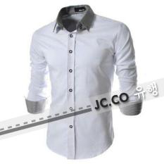 Ready Kemeja Pria Murah Surabaya Zac White Cotton Stretch