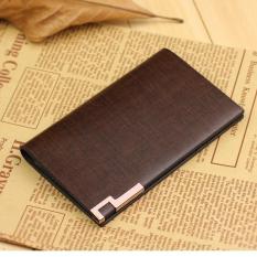 MEDAN NYATA Gandum Penuh Pemegang Kartu Kredit Pria Kulit Asli Banking Pemegang Kartu SIM Pouch Dompet RF037 Brown -Intl