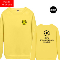 Nyata Madrid Liga Champions Baju Sepak Bola Leher Bulat Kaos Sweater (Dortmund Kuning)