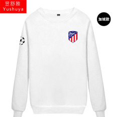 Nyata Madrid Nyata Madrid Tambah Beludru Liga Champions Baju Sepak Bola Kaos Sweater (Atletico Baru Standar Putih)