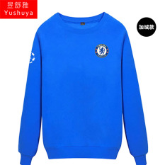 Nyata Madrid Nyata Madrid Tambah Beludru Liga Champions Baju Sepak Bola Kaos Sweater (Chelsea Biru)