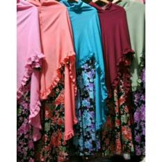 REALPICT Set Gamis Hijab Syari Set Misbee Misbi Misby Premium Jumbo Khimar Bergo Bubble Crepe Rempel