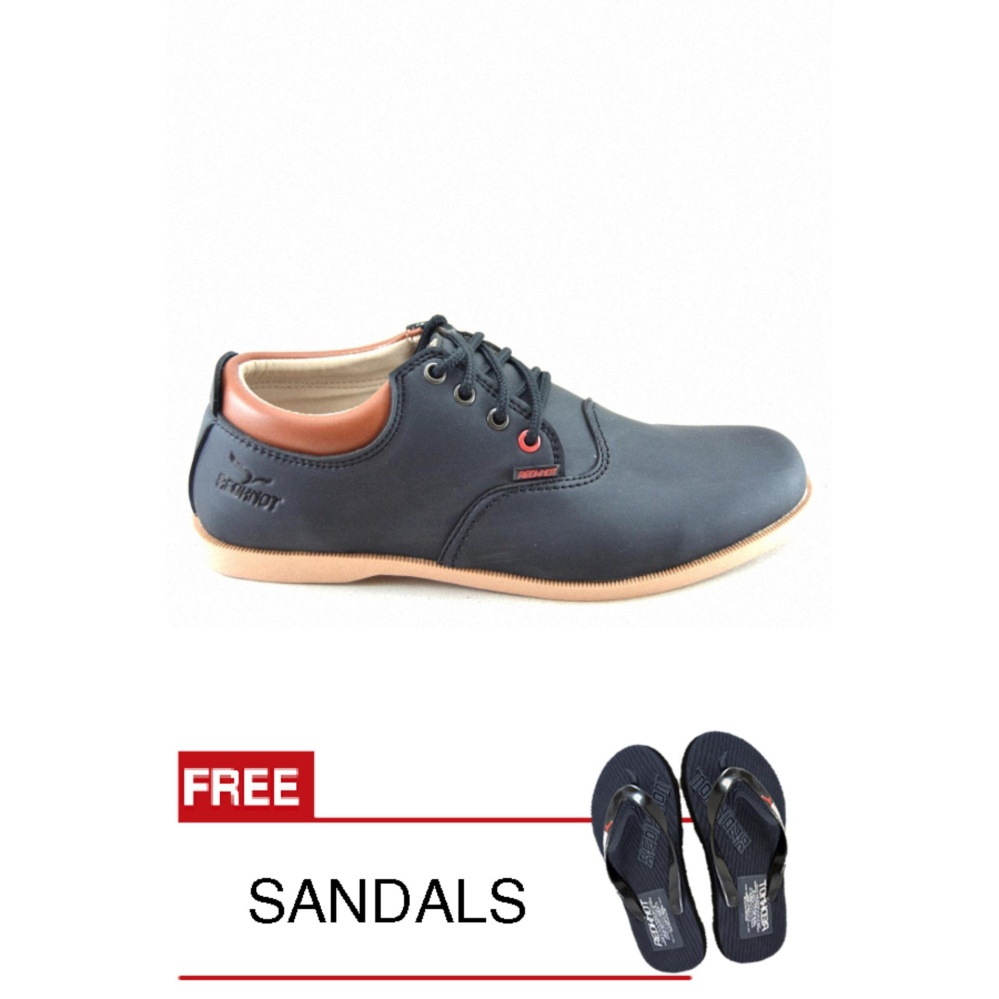 Redknot Revo Hitam + Bonus Sandal  Sepatu Sneakers  + Bonus Sandal