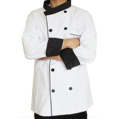 Redpoll Executive Chef Trim Kontras Jacket (Putih/Hitam)-Intl