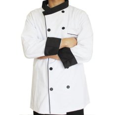 RedPoll Executive Chef Trim Kontras Jacket (Putih)-Intl