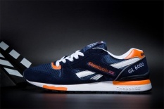 Reebok Sepatu Kasual Pria GL6000 Olahraga Sepatu Sepatu Lari Reebok Klasik Berjalan Sepatu (biru Tua Orange)-Intl