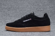 Reebok Sepatu Kasual Wanita Nubuck Suede Loafer Sepatu Reebok CLUB C Baru Fashion Skateboard Sepatu (hitam Kuning) -Intl