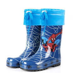 Sepatu Boots Hujan Four Seasons Anak-anak Sepatu Karet Sepatu Remaja Anak Laki-laki (Spider-Man Karet Sepatu Boots Hujan (Dengan Hangat Bagian Dalam))
