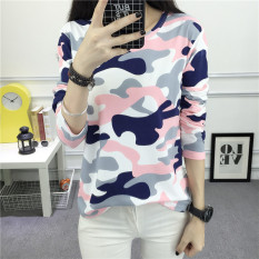 Remaja Perempuan Mantra Warna Kamuflase Dicetak Baju Musim Gugur (Bedak Kamuflase) baju wanita baju atasan kemeja wanita