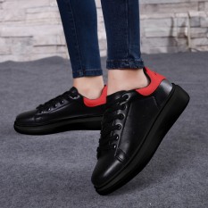 Renda Sol Tebal Kets Putih Sepatu Wedge (Hitam + Merah)